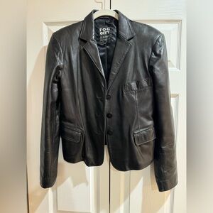 Black Leather Women's Blazer